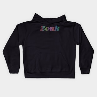 Colorful Zouk lettering for zouk dancers and lovers Kids Hoodie